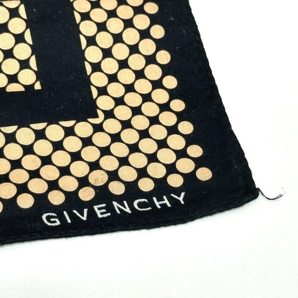 GIVENCHY logo handkerchief Scarf cotton Brown/Black - Picture 12 of 13